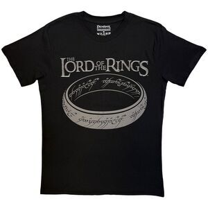 Lord Of The Rings Unisex Adult Greyscale Ring T-Shirt / Black